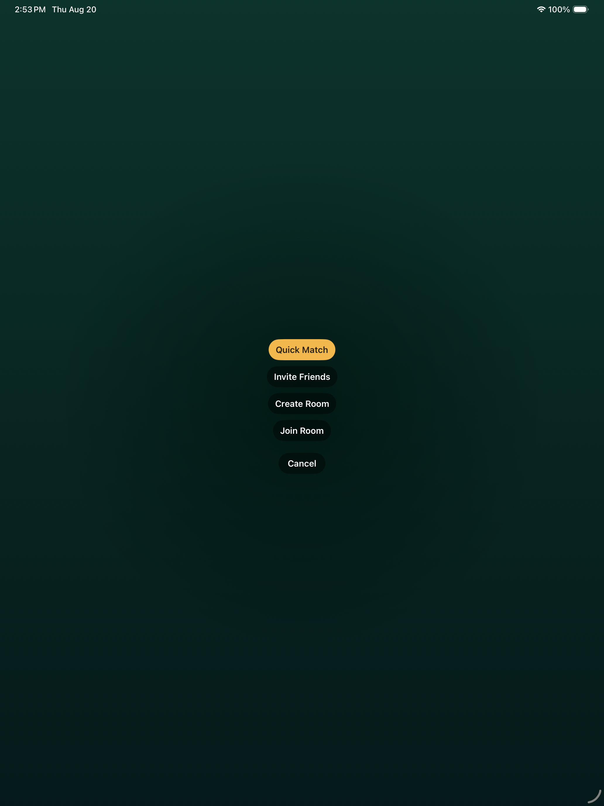Play online options on iPad