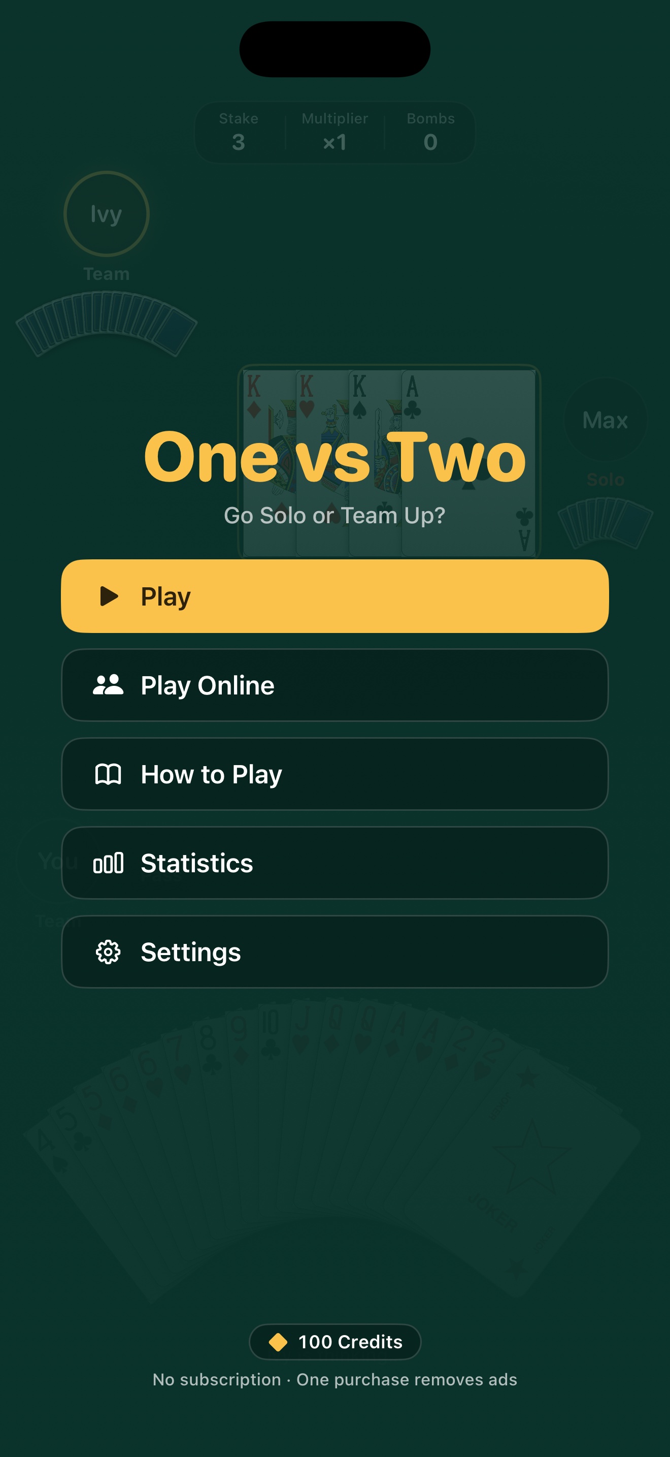 One vs Two main menu on iPhone