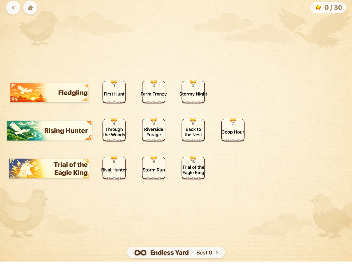 Level select, iPad