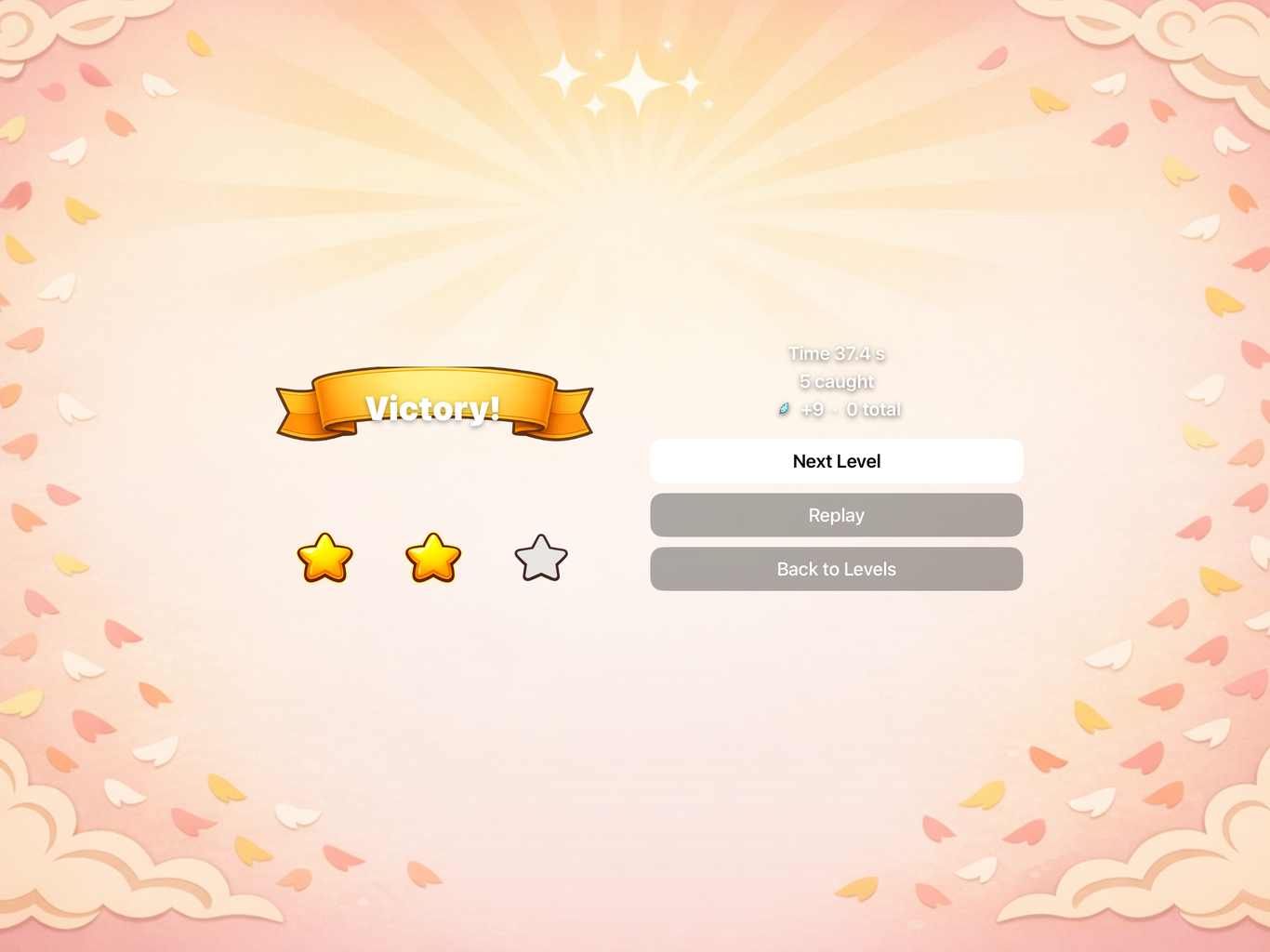 Victory screen, iPad