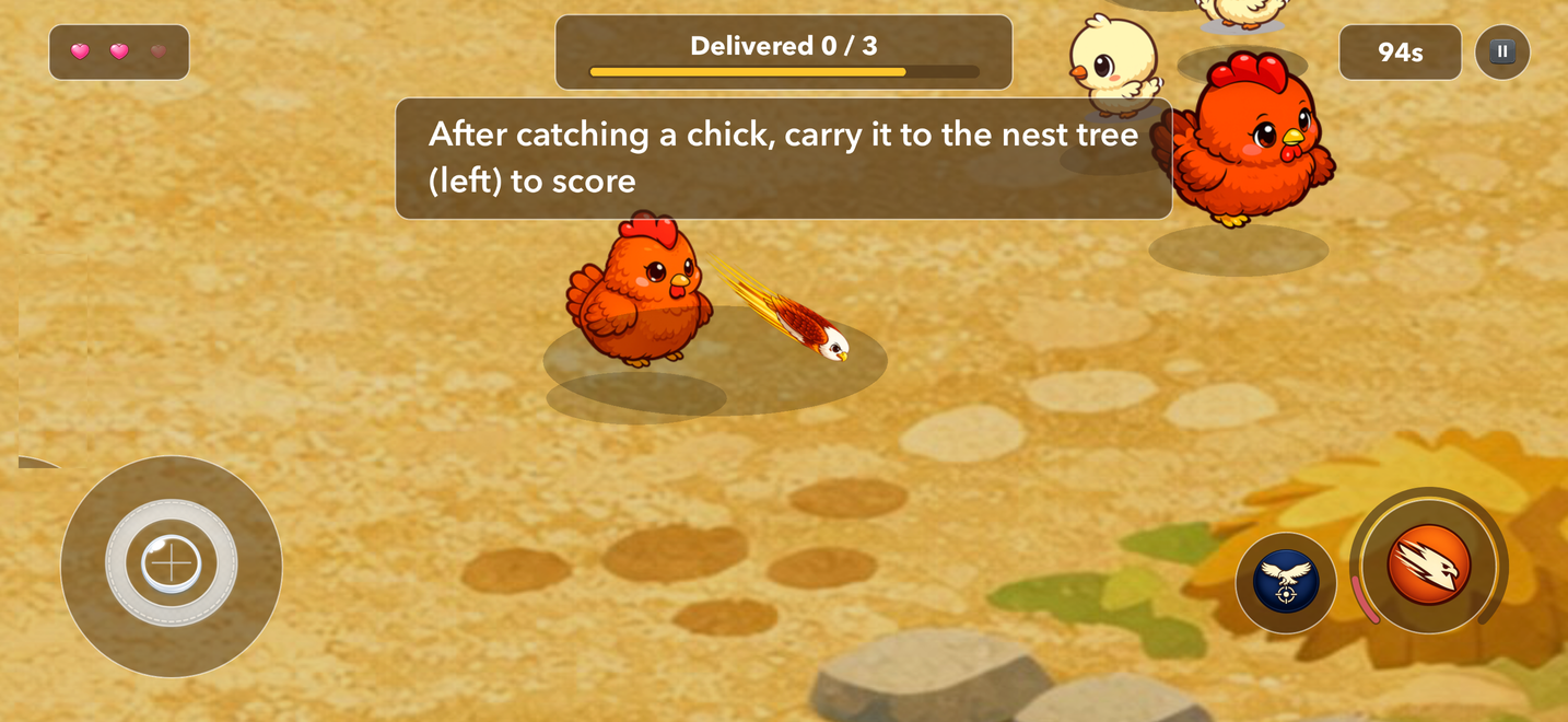 Carrying a chick back to the nest tree, iPhone