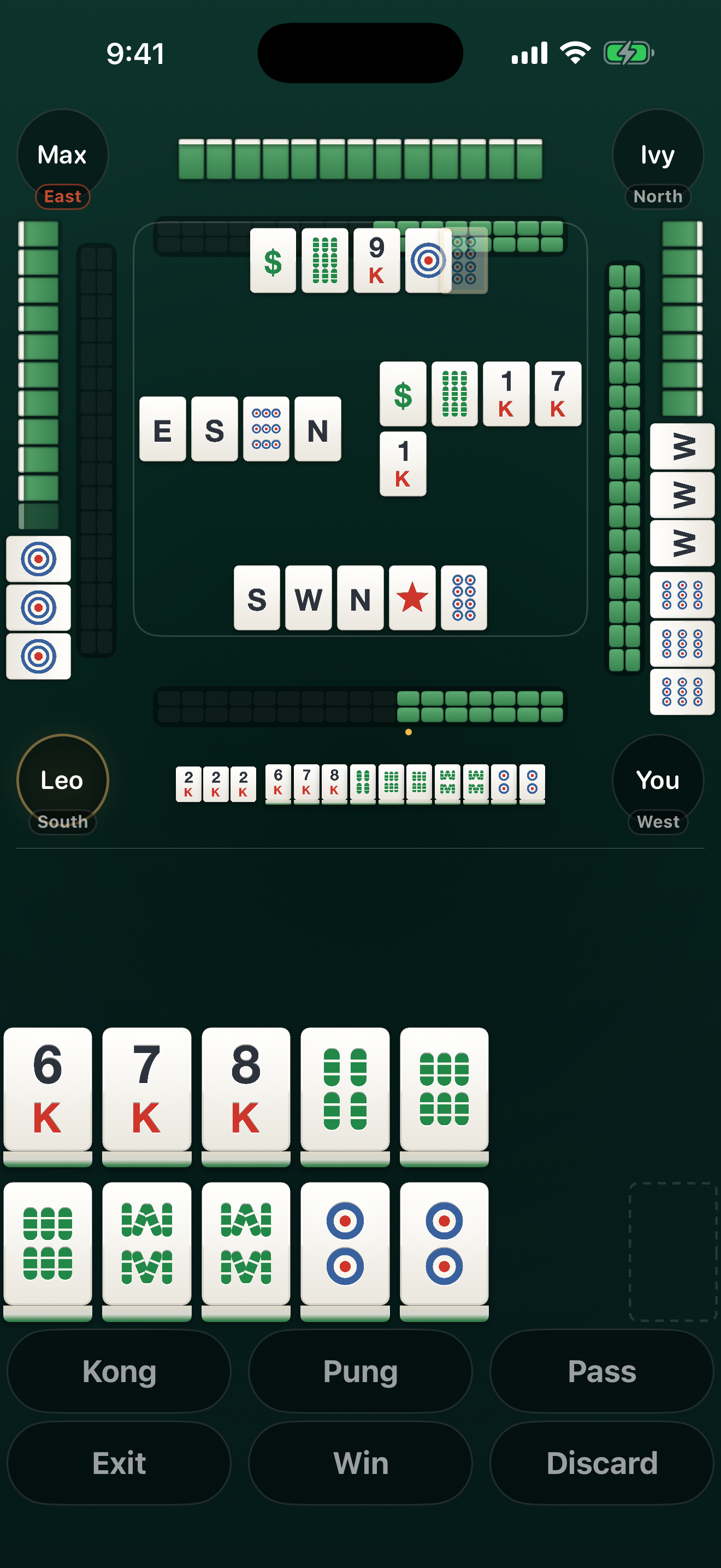 A round of Mahjong Four mid-play on iPhone